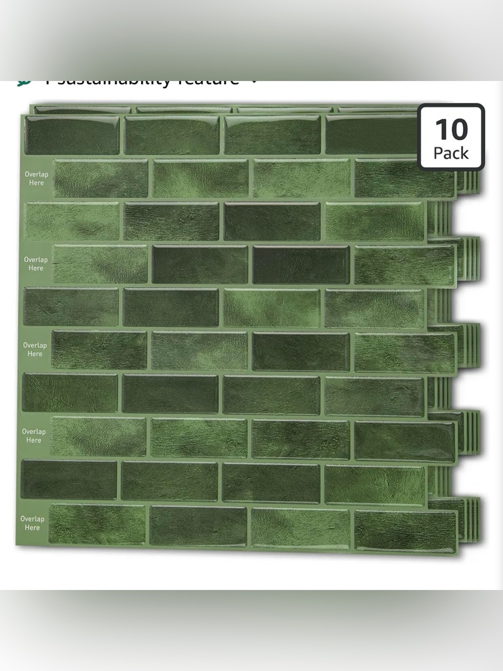 Jade Green Peel and Stick Marble Tile Backsplash